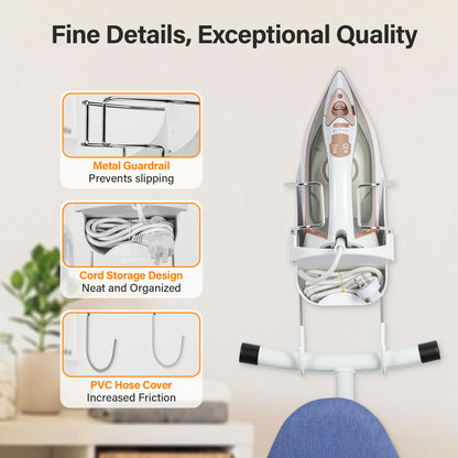 Alpinista Ironing Board Hanger Wall Mount Ironing Board Holder Wall Mount for Laundry Rooms Storage Organizer, White