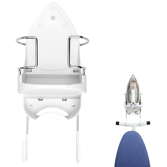 Alpinista Ironing Board Hanger Wall Mount Ironing Board Holder Wall Mount for Laundry Rooms Storage Organizer, White
